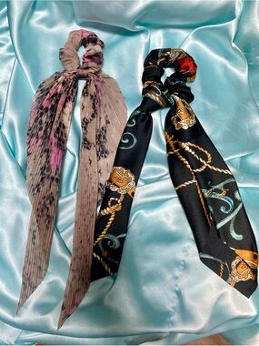 Long Hair Scarf Scrunchie Set of 2 Pretty colors